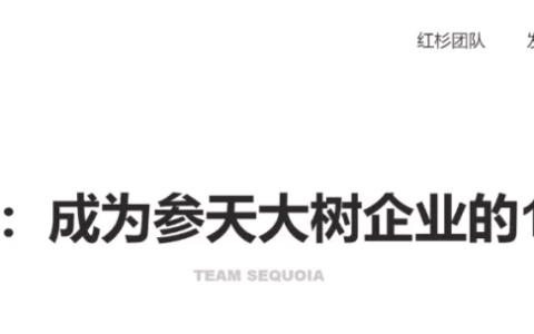红杉资本：成为参天大树企业的11种特质（中英文）