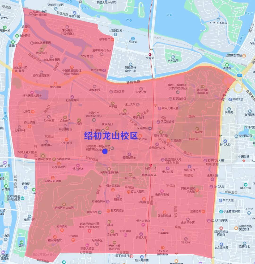 绍兴市越城区中小学施教范围（2022）