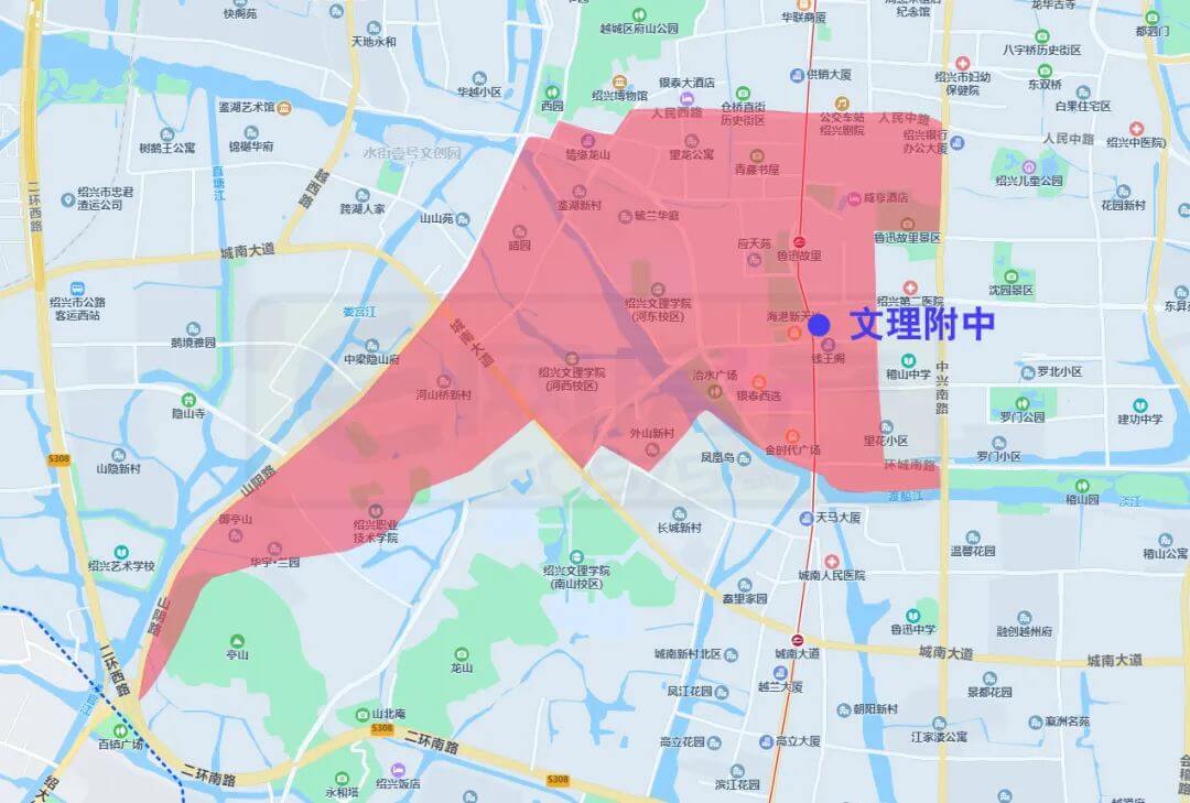 绍兴市越城区中小学施教范围（2022）