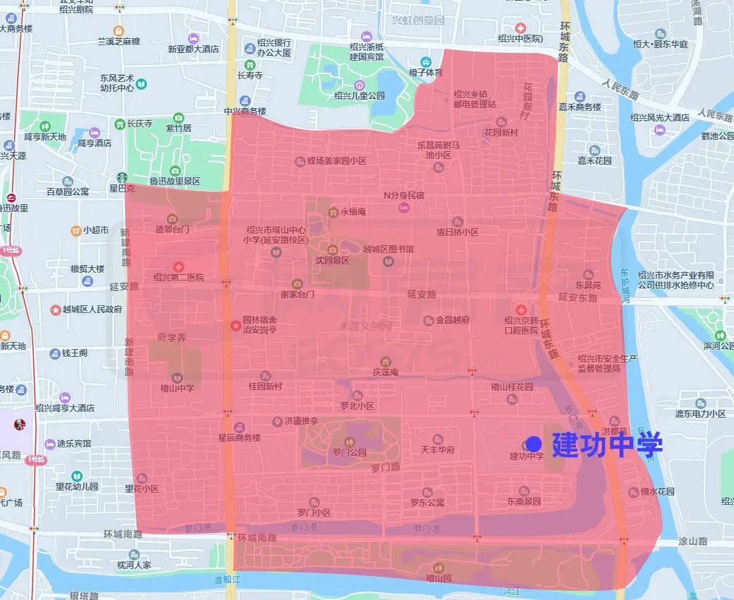 绍兴市越城区中小学施教范围（2022）