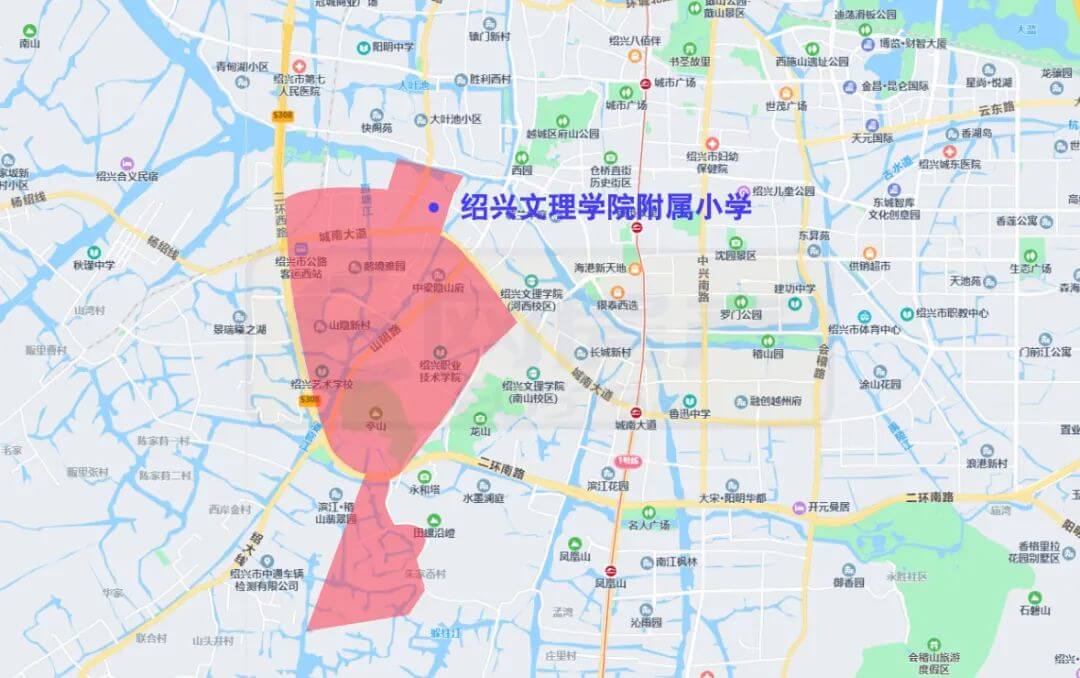 绍兴市越城区中小学施教范围（2022）