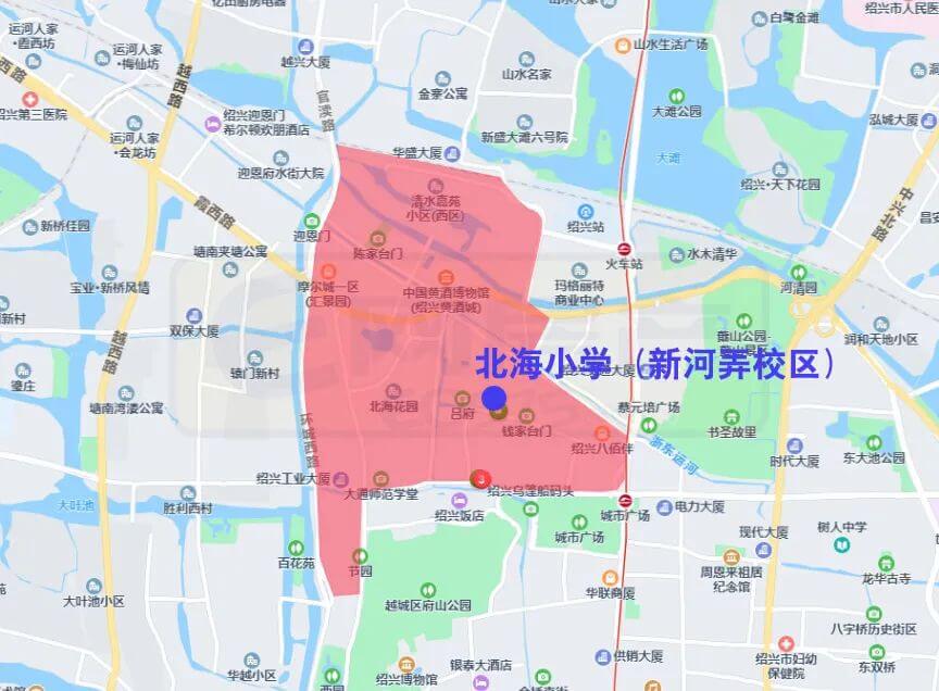 绍兴市越城区中小学施教范围（2022）