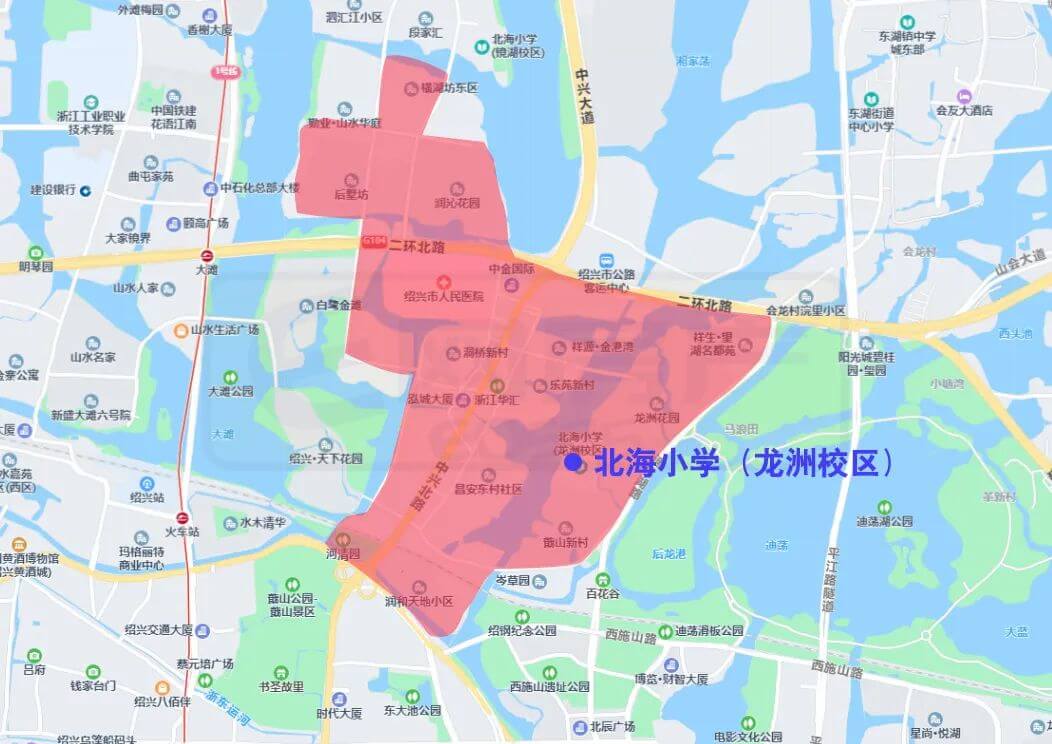 绍兴市越城区中小学施教范围（2022）