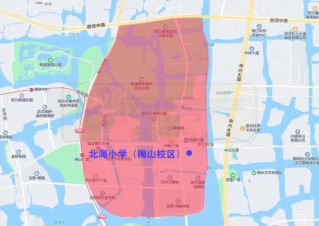 绍兴市越城区中小学施教范围（2022）