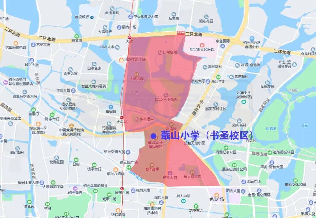 绍兴市越城区中小学施教范围（2022）