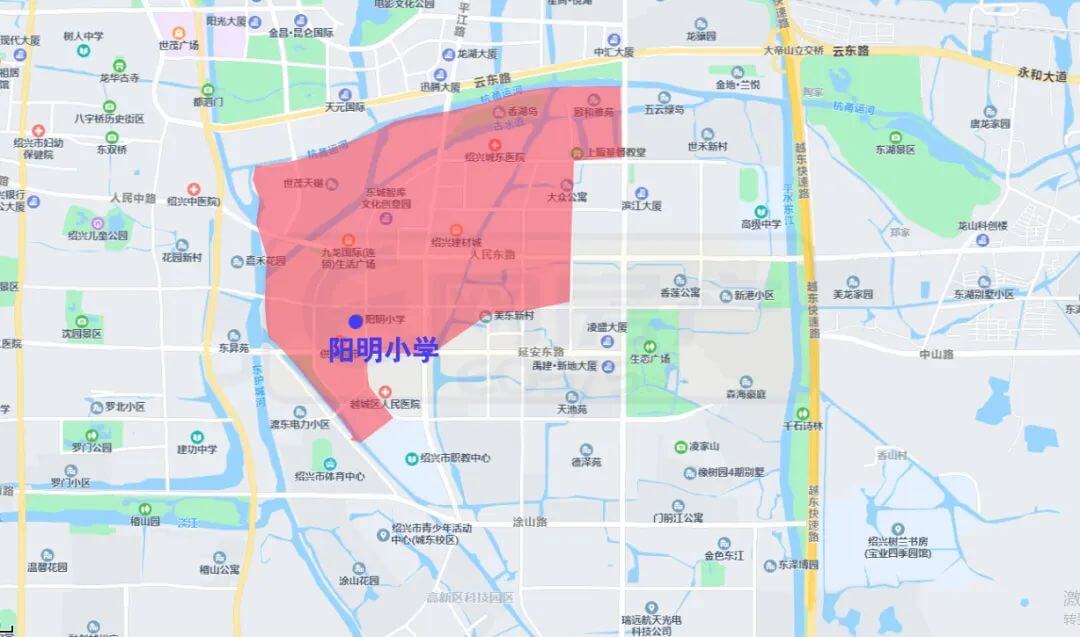 绍兴市越城区中小学施教范围（2022）