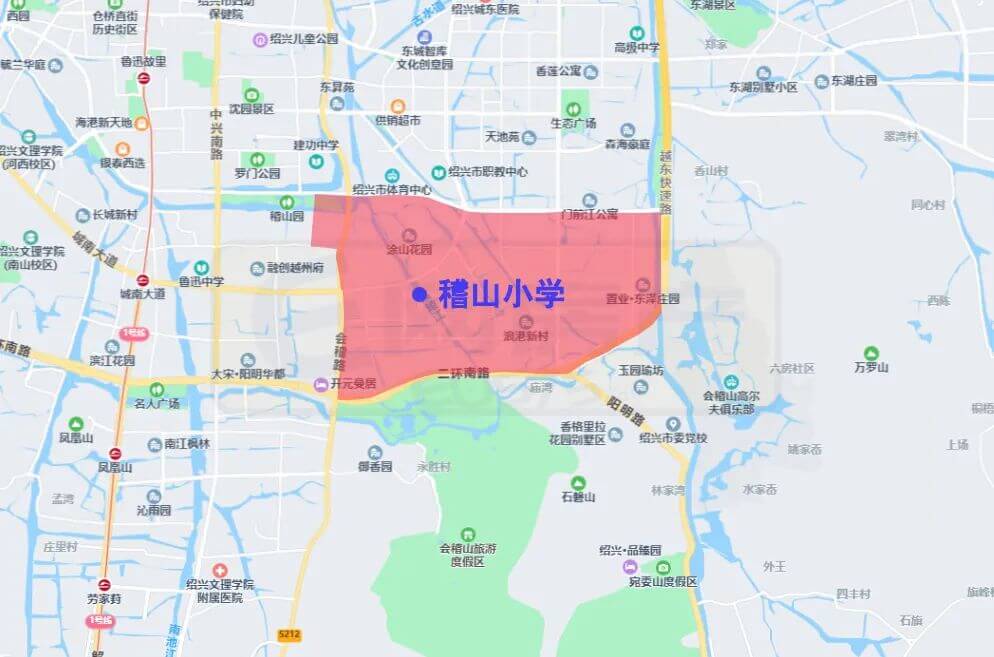 绍兴市越城区中小学施教范围（2022）