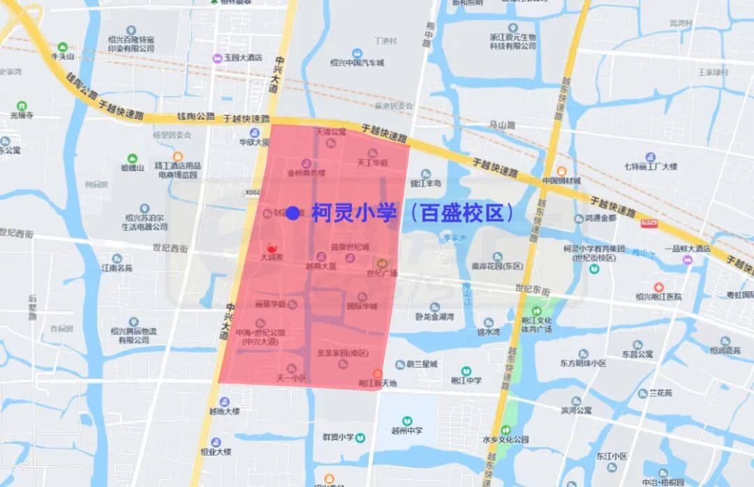 绍兴市越城区中小学施教范围（2022）