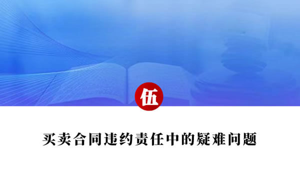 买卖合同纠纷争点整理与法律适用（唐学兵）
