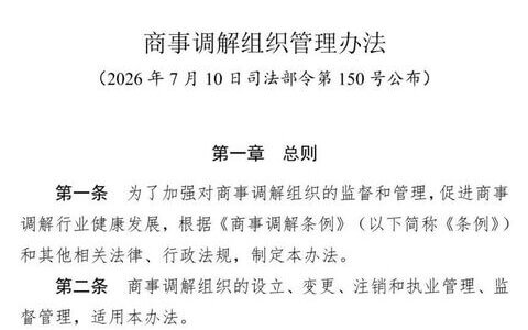 商事调解组织管理办法